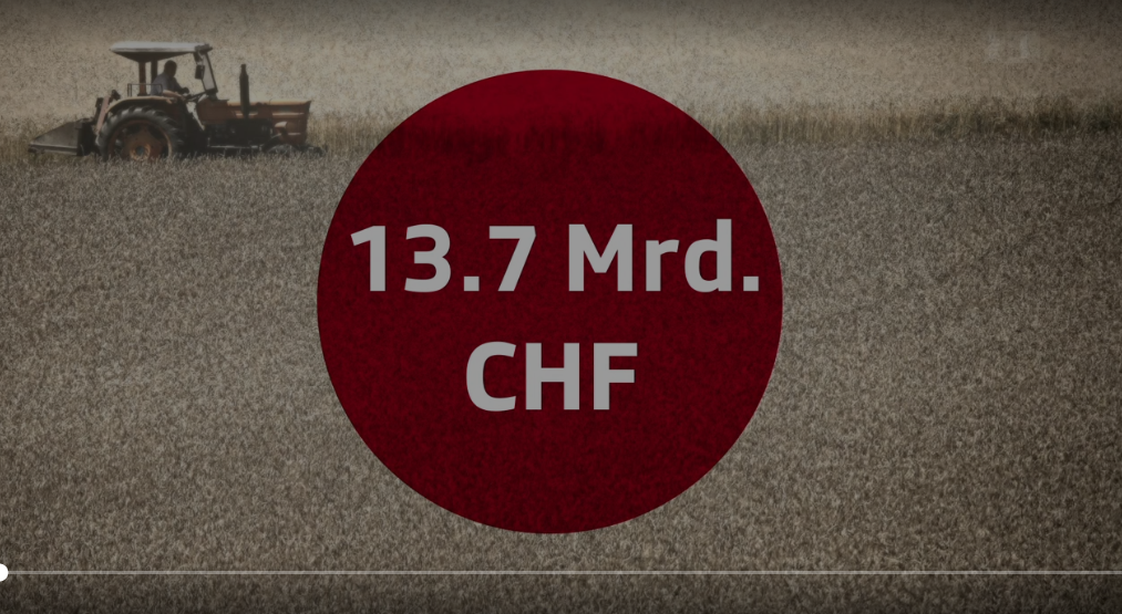 Vidéo de coûts agricoles, 13,7 milliards de CHF.