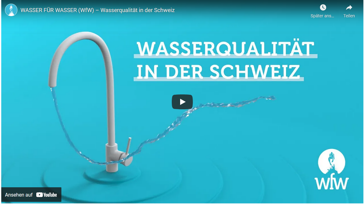 Vidéo sur la qualité de l'eau en Suisse, un robinet d'eau courante.